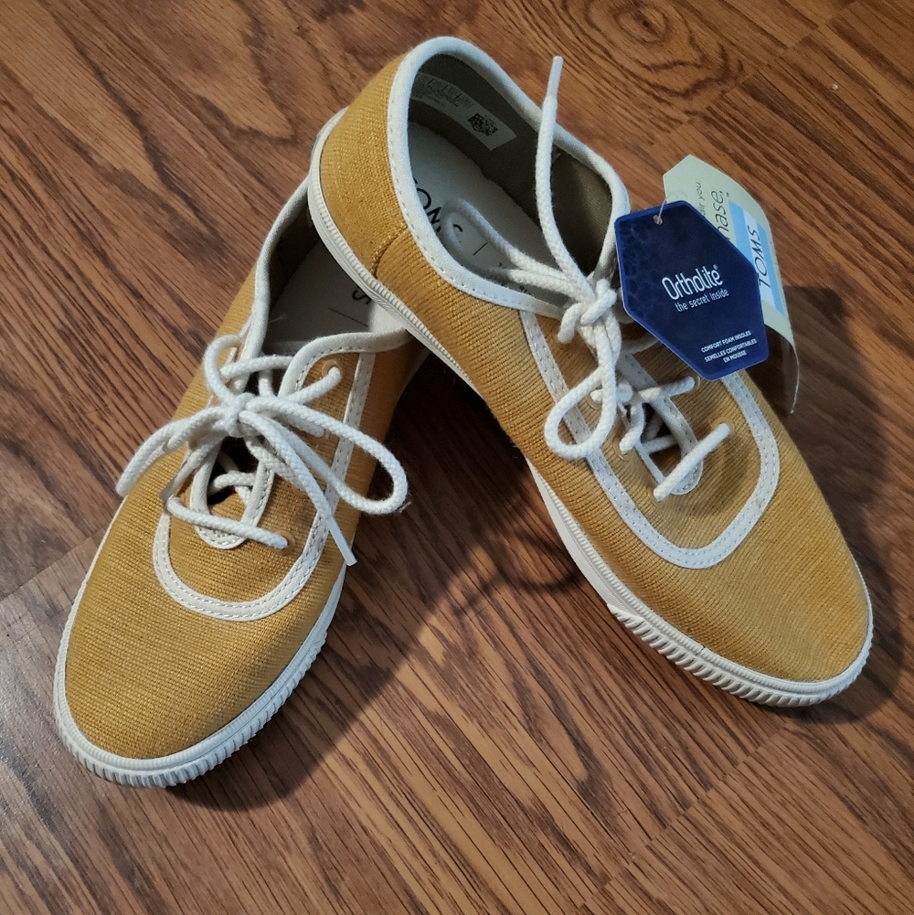 Toms Sunflower Heritage Canvas Sneakers with Cream Laces